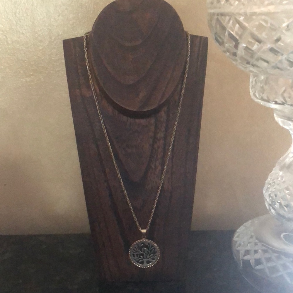 Beautiful silver and gold tree pendant necklace